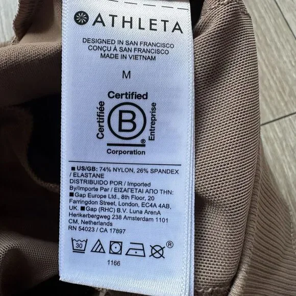 Athleta Pants Womens M Beige Venice Flare Leg Slit Hem High Rise Office Commute - Picture 10 of 14